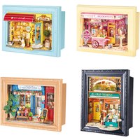 ROBOTIME Rolife 3D Shadow Box LED Light Up Wooden Puzzle with Frame Cute Home Decor Beginner Friendly DIY Kit for Teens
