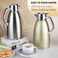 Large Capacity 1.8 Liter 304 Stainless Steel Vacuum Flask Insulated Teapot Coffee Kettle Jug Handle Travel Kettle Thermos Bottle