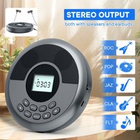 CD Player Bluetooth Discman Speakers Headphones Walkman with USB Bluetooth Transmitting MP3 U Disk Album Player Rechargeable