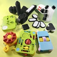 Calming Keychain Keys Finger Anti-stress Toys Funny Decompression Gifts for Adults Spiky-textured Stress-Relief Keychain