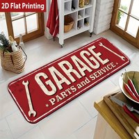 Vintage GARAGE PARTS AND SERVICE Print Runner Rug, Non-Slip Washable Durable Mat for Garage,Workshop,Entryway,Hallway & Man Cave