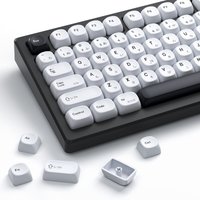 XVX PBT Keycaps - MOA Keycaps White, Japanese Keycaps 75 Percent, Custom Key caps Dye-Sublimation, 137 Keys Keyboard Keycap Set