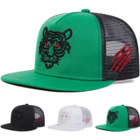 Unisex Tiger Embroidery Baseball Net Hats Spring Summer Outdoor Adjustable Casual Hip-hop Trucker Caps Sunscreen Hat