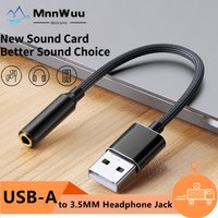 USB to 3.5mm Audio Jack Adapter USB External Sound Card Converter for Headset PC Laptop Desktops PS4 Switch Windows Mac Linux