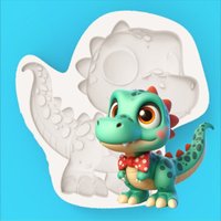 Polka Dot Bow Tie Little Dinosaur Mold Exquisite Decorative Fondant Chocolate DIY Silicone Mold