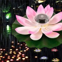 Solar Floating Lotus Light 7 Color Changing RGB LED Waterproof Water Floating Lamp for Pond Pool Garden Landscape Decoration