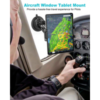 Pilots Tablet Holder Strong Suction Cup Aircraft Tablet Mount with Metal Adjustable Arm Aviation Windshield Stand