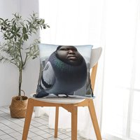 Fun Pigeon Face Art Print Decorative Pillowcase Soft Polyester Zipper Closure Modern Home Decor Gift