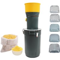 Elektrische Getreidemühle 1000W, Getreidemahlmaschine mit 5 Sieben (2-8mm) & 25L Fassungsvermögen Trichter für Mais, Weizen, Reis, Kaffee
