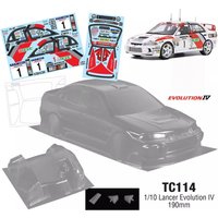 TC114 Lancer Evolution IV Clear Unpainted Polycarbonate Drift body shell for 1/10 On-Road Car Tamiya Chassis Kyosho hsp hpi