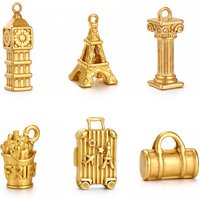 3Pcs Big Ben/Eiffel Towel/Roman Pillar Travel Charms Stainless Steel Famous Building Ancient Pendant DIY Necklace Jewelry Making