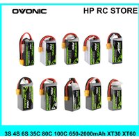 OVONIC 3S 4S 6S Lipo Battery 35C 80C 100C 650-2000mAh Lipo Battery with XT30/XT60 Connector for FPV Drone