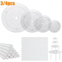 3/4Pcs Multi-Tier Cake Stand Straw Rack for Wedding Cake Making and Stacking Cakes Plastic Cake Support Rods Cake Dowel Set