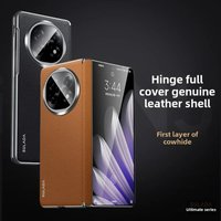 For OPPO Find N5 Magsafe Case High Quality Matte Leather Folding Hinge Built in Magnetic Wireless Charging Shockproof Hard Case