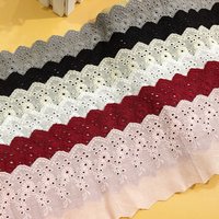 1 Yard Flower Hollow 11CM Wide Cotton Cloth Lace Trim Fabric Clothes Accessories Cuffs Skirt Hem 11CM