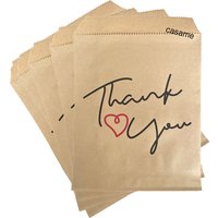 25 pcs 13x18cm "Thank You" Paper Gift Bags – Kraft Favor Bags for Weddings, Valentine's Day Small Treat Bags for Candy,