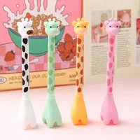 4Pcs/Lot Kawaii Giraffe Standing Pen 0.5mm Black Ink Gel Pens Cute Cartoon Offfice Signature Pen Student School Stationery