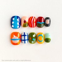 10pcs Handmade nails Fruit Pattern Press On Nails Vibrant Square Short Playful Fake Nails Cute Decor False Nail