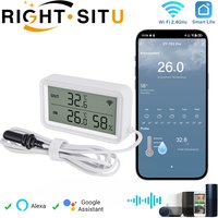 Tuya WiFi Zigbee Temperature Humidity Sensor With External Probe for Smart Home APP Remote Control Work with Yandex Alexa