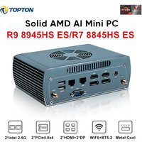 Topton FU03 Mini PC AMD Ryzen 9 8945HS ES 7 8845HS ES 2x2.5G LAN 2xDDR5 2xNVMe Barebone Firewall PC Gaming Computer 4x8K WiFi6