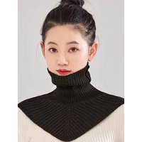 Newest Neck Knitted Ring Scarf Neck Cover Autumn Winter Outdoor Warm High Collar Neckerchief Solid Color Neck Scarf 36*28cm