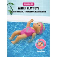 6 Inch Wind Up Swimming Baby Doll Bath Toy,Kids Wind Powered Swimming Doll Bathtub Toy,Summer Pool Beach Bath Play Toy for Baby
