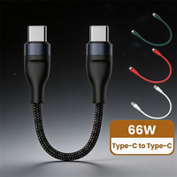 66W Type C to Type C Fast Charging Data Cable 25CM Short Portable Cord For iPhone 17 Huawei Samsung Power Bank Phone Accessories