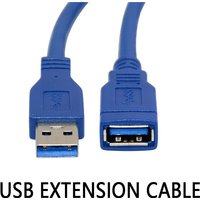 2M/3M USB Extension Cable Male to Female M/F Cord Adapter Super Speed Data Transfer Charging Transmission Hard Disk Connection