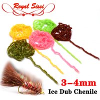 New developed 2yds/pack 3-4mm slim ice dub chenille sparkle fluff body wrapping fly tying materials for trout/salmon fly pattern