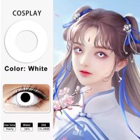 1 Pair Cute Anime & Vampire Cosplay Colored Contact Lenses, Bold Vibrant Colored Eye Lenses Perfect for Anime Cosplay, Party Use