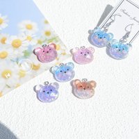 10pcs Cute Glitter Bear Charms for Earring Bracelets Jewelry Making DIY Pendants Wholesale Bulk