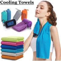 Microfiber Quick Dry Cooling Towel With Portable Circular Silicone Wrapped For Sports Fitness Camping Outdoor Ice Cold Towel