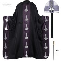 Medieval Papa Cape Emeritus Cosplay Costume Middle Ages Black Cloak With Hat Full Set For Adult Halloween Party Suit