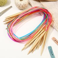18Pcs Bamboo Knitting Needles Set Circular Type Engraved Clear Sizes 3.5-15Mm Warm Ergonomic Design Less Tension Long Wear