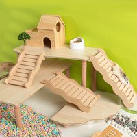 Wooden Hamster Ladder Stable Climbing Ramp Cage Bridge for Mouse Gerbil Bunny Hutch Small Pet Habitat Decor