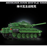 Merkava main battle tank 1023, 4-piston WWII aircraft armor fighter vehicle, LEYI building block toy assembly model