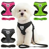 Adjustable Mesh Cat Harness Vest with Walking Lead Leash Soft Polyester Pet Harness for Small Medium Dogs Puppies