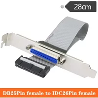 All Copper Core DB25Pin Female Head To IDC26Pin Female Head LPT Printing Port Baffle Line PCI Parallel Port Baffle Line 28cm