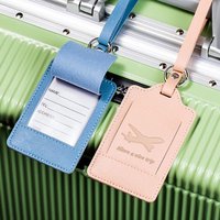 New Portable Luggage Tags PU Leather Durable Baggage Boarding Bag Tag Anti Loss Creative Travel Accessories Women