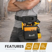 Multi-Pocket Tool Belt Pouch, Durable Electrician Drill Holster with Adjustable Strap, Portable Tool Organizer for Carpenter,