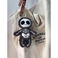 Funny Skeleton Mummy Plush Keychain Cute Stuffed Keyring Backpack Pendant Cosplay Props Halloween Gifts