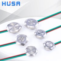 16/19/22/25/30mm With wires Short Stroke Waterproof Metal Push Button Switch 1NO Momentary Self Reset Led Light 12-24V/220V