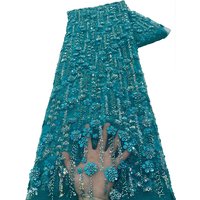 Luxury Pink 2025 High Quality French Tulle Net Sequins Lace Fabric African Lace Fabric 1 Yards For Nigeria Wedding Party Dress