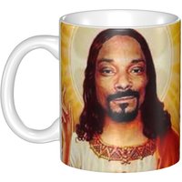 Personalized Snoop Dogg Goes Jesus Coffee Mugs DIY American Music Rapper Ceramic Milk Tea Cups