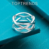 Hot-Sell 925 Sterling Silver Multi-Line Braided Ring For Women Engagement Wedding Birthday Party High-Quality Jewelry Accessorie