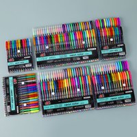 12/24Pcs Metallic Glitter Colors Gel Pens For School Office Adult Coloring Book Journals Drawing Art Markers Promotion Pen