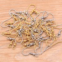 50PCS/lot 2 Color Stainless Steel Earring Hook Ear Wire Findings For DIY Jewelry Making Accessories