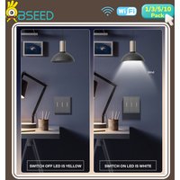 BSEED WIFI Light Switches Mechanical Large Button Smart Switches 1/2/3/4Gang Light Switches Wall Smart Switches TUYA Alexa Grey