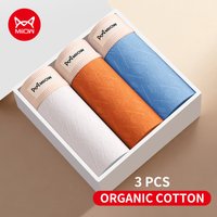 MiiOW 3Pcs Cotton Men Underwear 10A Antibacterial Crotch Men's Panties Breathable Mesh Man Underpants Softness Mens Boxer Briefs