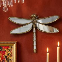 1PC, resin material dragonfly-shaped decorative hanging piece, for European-style living room background wall decoration